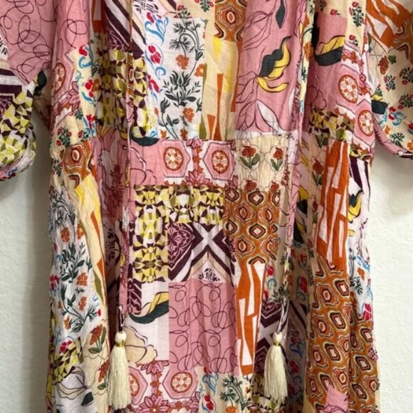 THML Floral Quilted Pattern Maxi Dress XL EUC - Picture 4 of 7